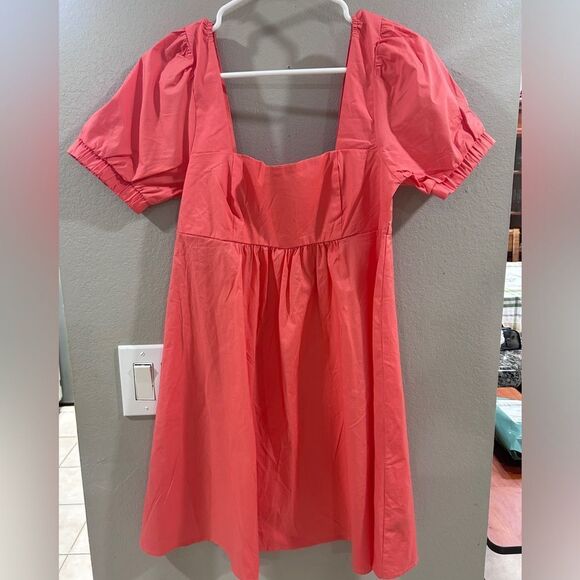 Coral Cuffed Dress - Picture 1 of 2